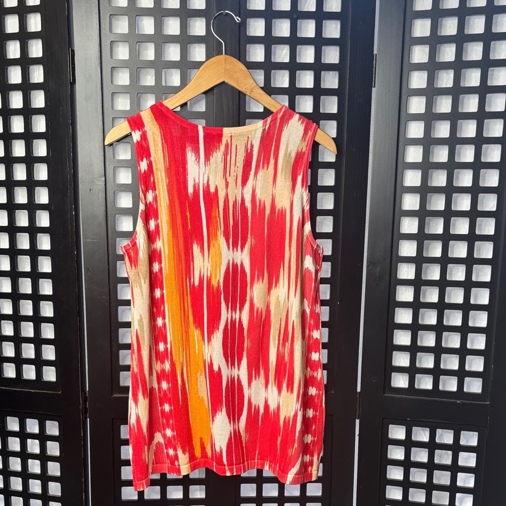 ❤️NWT Chico’s Essential Red Orange Cardigan & Tank Set Comfy Soft Size 3 NWT❤️ - Picture 7 of 15